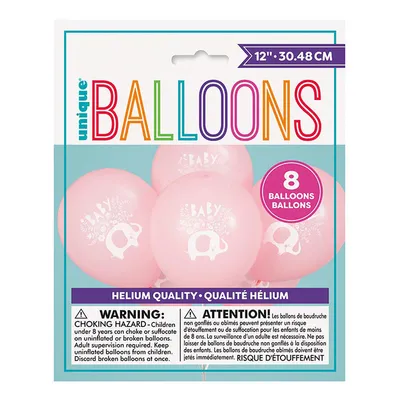 Produktbild von Luftballon Ø30cm Elefant Floral Pink 8Stk./30cm