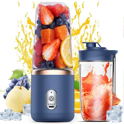 Tragbarer Smoothie-Blender, 400 ml, USB-wiederaufladbar, 6 Klingen