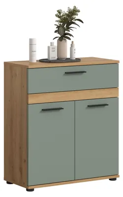 Produktbild von xonox.home Midischrank Blake Salbei / Artisan Eiche Nachbildung 70 x 79 x 31 cm