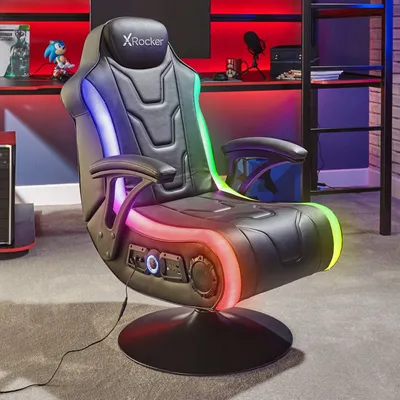 Produktbild von X Rocker Monsoon RGB 4.1 Neo Motion Gaming-Sessel Gepolsterter Sitz Schwarz