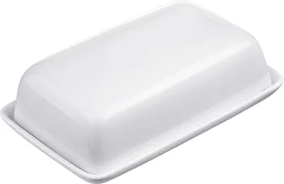 Productafbeelding van Decoratieve boterdoos - 18,5 cm, keramiek, wit