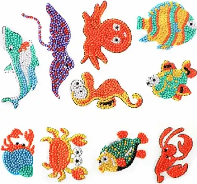 Produktbild von Sticker Diamond Painting  Unterwasserwelt Set, 10 Sticker, ca. 4,5cm