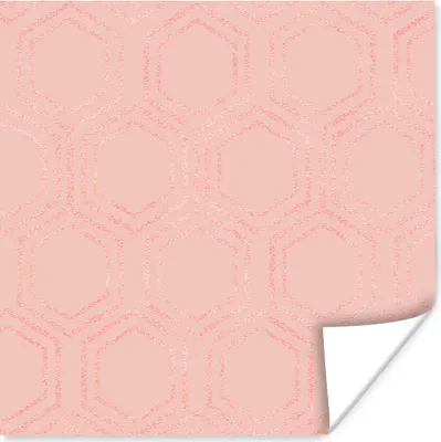 Produktbild von MuchoWow® Poster Rosa - Muster - Sechseck 100x100 cm - Babyzimmer