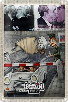 Produktbild von Blechschild Reise 40x30cm Berlin Graffiti Innenstadt Kunst Street