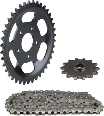 Obrázek produktu pro Řetězová sada 3-dílná černá 14/40 zubů pro Zündapp ZX 25 typ 460-010 (-motor 9955240) / typ 460-013 (-motor 9432205)