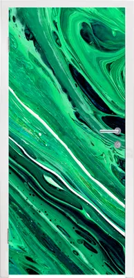 Produktbild von MuchoWow® Türtapete Selbstklebende Türfolie Marmor - Ölfarbe - Grün 90x235 cm Türposter Türaufkleber Klebefolie Türklebefolie - XXL-Plakaten - Foster für Türen - Aufkleber