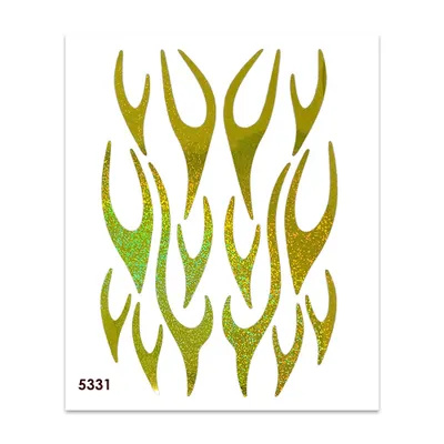 Image de Sticker Flammes jaunes holographiques 35 x 25 cm