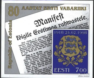 Produktbild von Briefmarken Estland 1998 Mi Block11 (kompl.Ausg.) postfrisch Proklamation