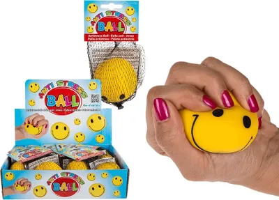 Produktbild von Out of the blue 12/0969, Stressball, Smiley, Gelb, 12 Stück(e)