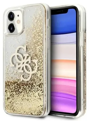 Produktbild von Guess Guhcn61Lg4Ggo Iphone 11 6,1 / Xr Złoty/Gold Hardcase 4G Big Liquid Glitter