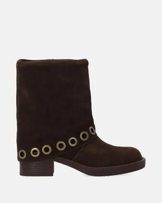 Produktbild von Braune Wildleder-Ankle-Boots mit Zierösen Braune Wildleder-Ankle-Boots mit Zierösen 38