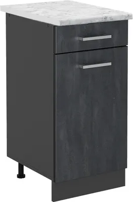 Produktbild von Küchenunterschrank Vicco R-Line Schwarz Beton 40 cm AP Marmor, Model 47469