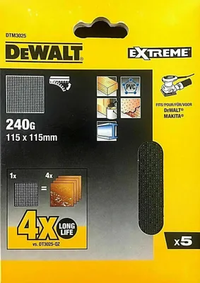 Produktbild von DEWALT Schleifgitter 115x115mm K240 5Stk