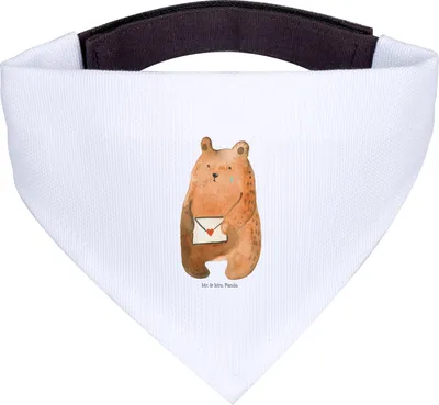 Produktbild von Mr. & Mrs. Panda Halstuch Bär Liebesbrief - Weiß - Geschenk, Für Hunde, Freundin, Sehnsucht, Hundehalstuch, Partner, Vermissen, Teddy, Hund, Bandana