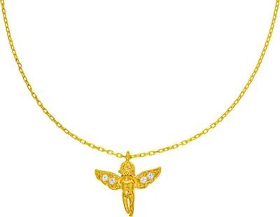 Produktbild von 585er Gold Kette mit Engel Anhänger Zirkonia
