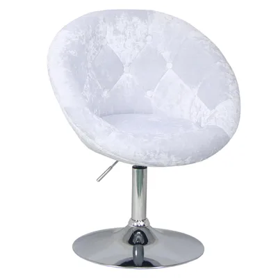 Image de SVITA HAVANNA Fauteuil Lounge Fauteuil club Tabouret de bar Fauteuil pivotant Rétro Velours blanc/argenté
