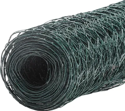 Zdjęcie produktu dla Ogrodzenie druciane 10m/25m siatka sześciokątna ocynkowany drut króliczy zielony rozmiar oczka 27mm siatka druciana woliera - 10m x 50cm (dł. x wys.)