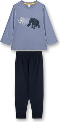 Zdjęcie produktu dla Piżama chłopięca Sanetta, długa - Kids, nadruk mamuta, single jersey niebieski 104