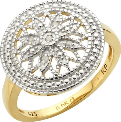 Produktbild von Diamonds by Ellen K. Ring 925/- Sterling Silber gelb 060 (19,1) Diamant weiß 358270817
