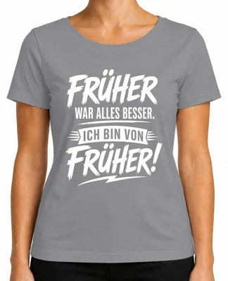 Immagine prodotto di "Prima era meglio." T-shirt con scritta sarcastica, per uomo, colore grigio, taglia M