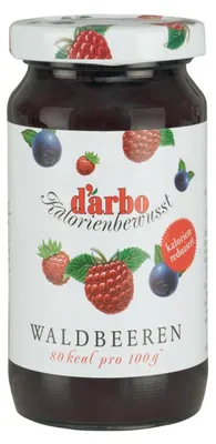 Immagine prodotto di Confettura di frutti di bosco Darbo con edulcoranti Calorie 220g