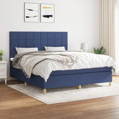 Produktbild von Maison Exclusive - Boxspringbett mit Matratze Blau 180x200 cm Stoff