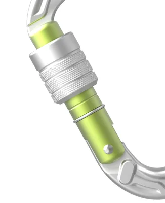 Produktbild von Edelrid 737690000060, Schraubverschluss, Verschlusskarabiner, D-förmig, Aluminium, Hellgrün, Silber, 22 kN