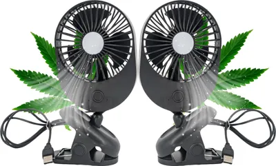 Immagine prodotto di 2 pezzi Mini ventilatore di coltivazione USB con ventilatore a morsetto I Clip Fan per Homebox Grow Box Grow Cabinet Secret Jardin GrowPro DiamondBox Zelsius Mars Hydro ecc. #1