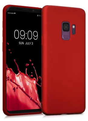 Produktbild von kwmobile Handyhülle für Samsung Galaxy S9 Hülle - Silikon Case metallisch schimmernd - Schutzhülle Cover - Metallic Dunkelrot