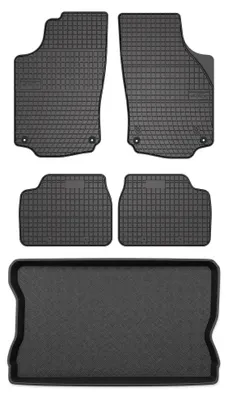 Productafbeelding van Rubberen automatten + kofferbakmat voor Opel Corsa C 2000-2006 – 5-delig, zwart, op maat – Wielganizator SolidPRO