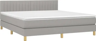 Produktbild von vidaXL Boxspringbett mit Matratze Hellgrau 180x200 cm Stoff