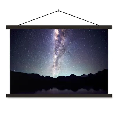 Produktbild von MuchoWow® Textilposter Universum - Galaxie - Sternenhimmel - Jungen - Mädchen - Kinder 120x80 cm mit schwarzem Rahmen - Wanddeko