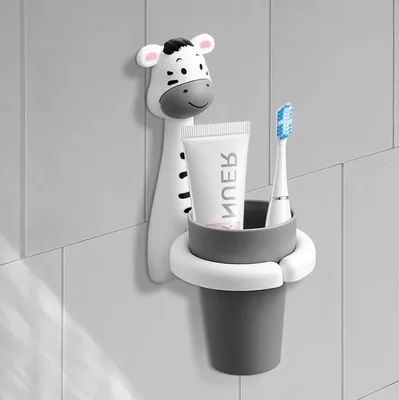 Produktbild von Zahnbürstenhalter mit Becher - niedlicher Zahnbürstenhalter für Babys und Kinder