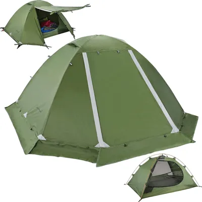 Produktbild von 4-Jahreszeiten Zelt für 2 Personen, wasserdicht, Aluminiumgestänge, für Wintercamping
