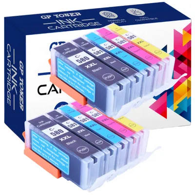 Produktbild von 10x Kompatibilní PATRONY PRO TISKÁRNY CANON PGI-580 CLI-581 XXL PIXMA TR7550 TR8550 TS6150 TS8150