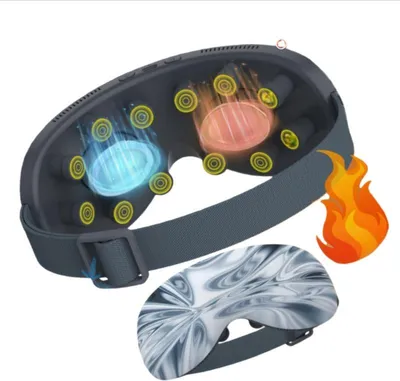 Imagen del producto de INF Masajeador de Ojos Plata Espejo con Compresión Fría, Vibración, Calor, Música Bluetooth y Transmisión de Voz
