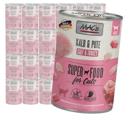 Produktbild von MAC's Katzen-Nassfutter Kalbfleisch/Truthahn 24 x 400 g