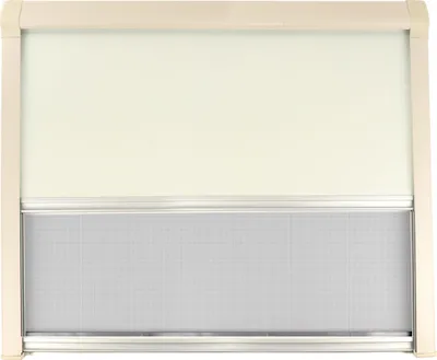 Produktbild von Verdunklungsrollo Insektenschutz Kassettenrollo 90x65cm Ivory rahmenlose Fenster Rollo