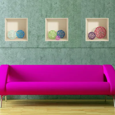 Image de Autocollant à effet 3D en forme de boule, 30 x 90 cm