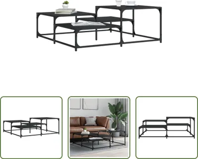 Produktbild von The Living Store Couchtisch Schwarz 107x107x40 cm Holzwerkstoff