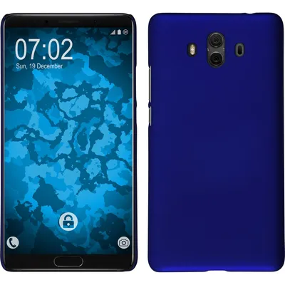 Produktbild von PhoneNatic Case kompatibel mit Huawei Mate 10 - Hülle blau gummiert Hard-case Cover