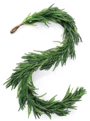 Immagine prodotto di Ghirlanda natalizia, 1,8 metri, pino di Norfolk artificiale, PVC, verde, confezione da 2 pezzi