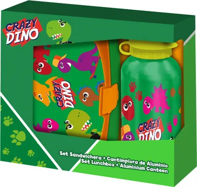 Zdjęcie produktu dla Zestaw przekąsek - lunch box i butelka 400 ml Dinos