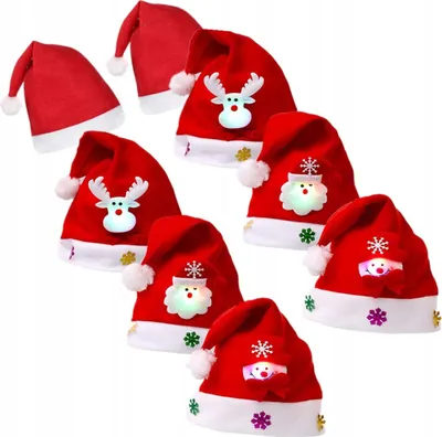 Produktbild von LED-Weihnachtsmützen für Kinder und Erwachsene