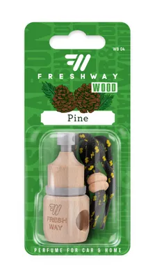 Immagine prodotto di 2 x FRESH WAY marca WOOD deodorante in legno con profumo per auto, profumo di pino