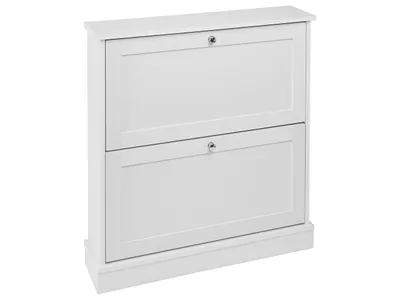 Obrázek produktu pro BELIANI Skříňka na boty bílé dřevotřískové nohy 2 přihrádky moderní design předsíň