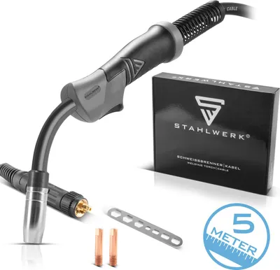 Produktbild von STAHLWERK Schweißbrenner MIG MAG AK15/MB15 5m Schlauchpaket Eurozentralanschluss