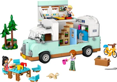 Produktbild von LEGO Friends Wohnmobil, Bauset für Rollenspiele mit einem Spielzeug Wohnwagen, Geschenk für Mädchen ab 7 Jahren, kreatives Spielset mit 3 Minifiguren und Frettchen Tierfigur 42663