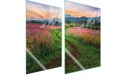Image de Plaques de recouvrement pour cuisinière 2 pièces 35x52 Couverture de champ en vitrocéramique Planche à découper Paysage Montagnes