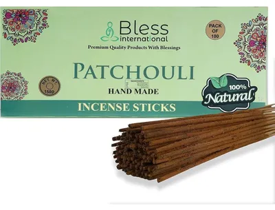 Productafbeelding van Handgemaakte wierookstokjes, gedompeld in natuurlijke oliën, vrij van chemicaliën. Patchouli, 100 stuks (150 gram)
